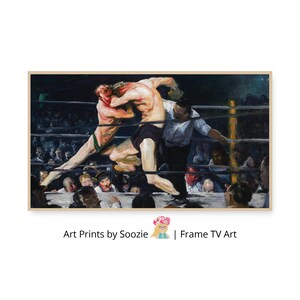 Vintage Boxing Match Frame TV Art, Fighter Painting Samsung TV Digital Download, Dramatic Sports Scene TV Art, 4K Athletic Wall Display