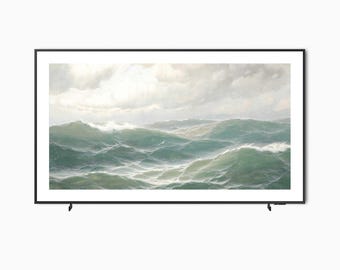 Vintage Küsten Ölgemälde: Samsung Frame TV Art (Digitaler Download)