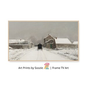 L'Avenue de Neuilly an einem Wintertag – Luigi Loir Winter Straßenszene, 4K Winter Kunst für Samsung Frame TV, französische Landschaftskunst