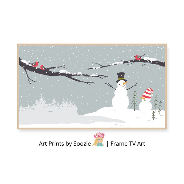 Frame TV Art Christmas, Christmas Frame TV Art, Frame TV Christmas Art, Holiday Art Frame Tv, Christmas Tv Art, Snow Man, Frame Tv Art