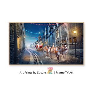 Frame TV Art Christmas, Christmas Frame TV Art, Frame TV Christmas Art, Holiday Art Frame Tv, Santa Claus, Reindeer, Frame tv art, Tv Art