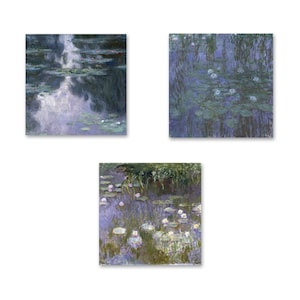 Monet Water Lilies Print Set of 3: Vintage Impressionist Art (Digital Download)