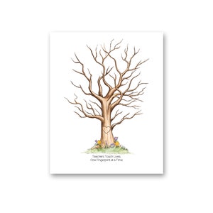 Fingerprint Tree for teacher | Appreciation Gift | Personalized Teacher Gift | Classroom Gift |  Retirement gift | Instant Download | FP8