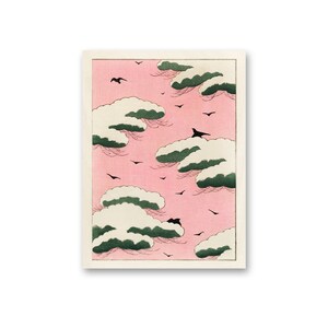 Pink sky illustration from Bijutsu Sekai | Vintage Illustration Wall Art |  Japaneses Art Print | Digital Art Prints | PRINTABLE Digital
