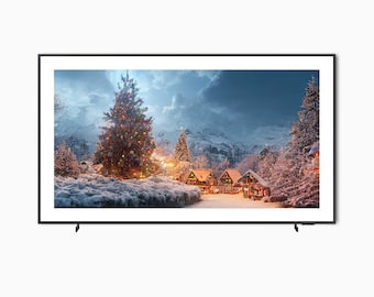 Christmas Village Samsung Frame TV Art: Festive Winter Landscape (Digital Download)