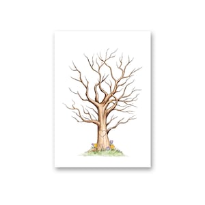 Fingerprint Tree | Printable Guestbook | Blank Finger print tree template with heart | Fingerprint Tree download | Instant Download | FP02