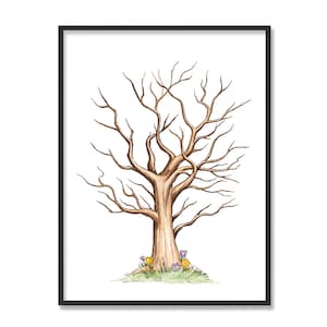 Fingerprint Tree Download | Alternative Guest Book | Thumbprint Tree | Fingerprint Tree | Finger Print | Unique Guestbook | Instant Download