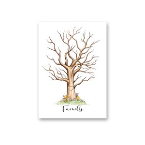 Fingerprint Family Tree, fingerprint tree, finger print tree, fingerprint tree download, alternative guest book, thumbprint tree | FP004