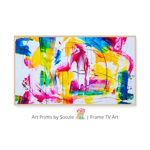 Samsung Frame TV Art Abstract | Abstract painting Digital TV Artwork | Bright Colored Painting 4k TV Art
