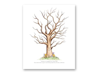 Fingerprint Tree for teacher | Teacher Appreciation Gift | Personalized Teacher Gift | Class Gift | School Auction | Instant Download | FP07