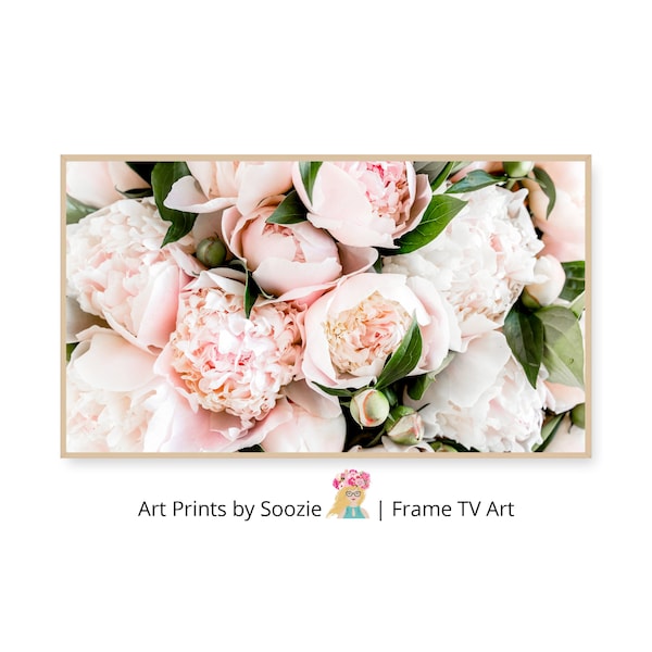 Samsung Frame TV Art Vintage Floral Photograph | Peony Photograph Pink Peonies, DIGITAL Painting Art | Pink Flowers | Instant Download | 241