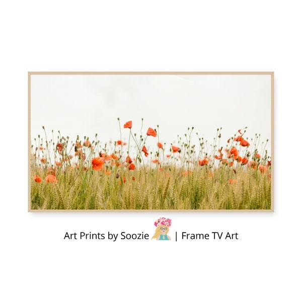 Samsung Frame TV Art | Poppy Fields in Bloom Frame TV Art | Red Poppies Photography | Veterans Day | Patriotic Day | Digital Download | 535