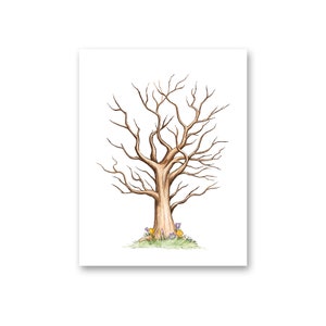 Fingerprint Tree Download | Alternative Guest Book | Thumbprint Tree | Fingerprint Tree Template | Finger Print | Instant Download | FP001