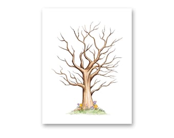 Fingerprint Tree Download | Alternative Guest Book | Thumbprint Tree | Fingerprint Tree Template | Finger Print | Instant Download | FP001