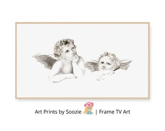Vintage Cherubs Samsung Frame TV Art, Valentines Day Digital Download