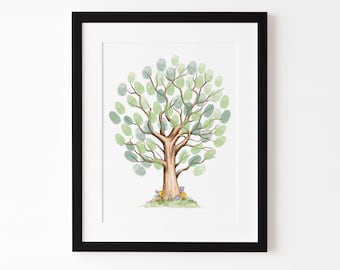 Fingerprint Tree Download | Alternative Guest Book | Thumbprint Tree | Fingerprint Tree | Finger Print | Unique Guestbook | Instant Download