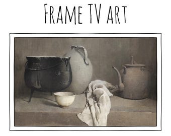 Vintage Still Life Samsung Frame TV Art: Rustic Kitchen (Digital Download)