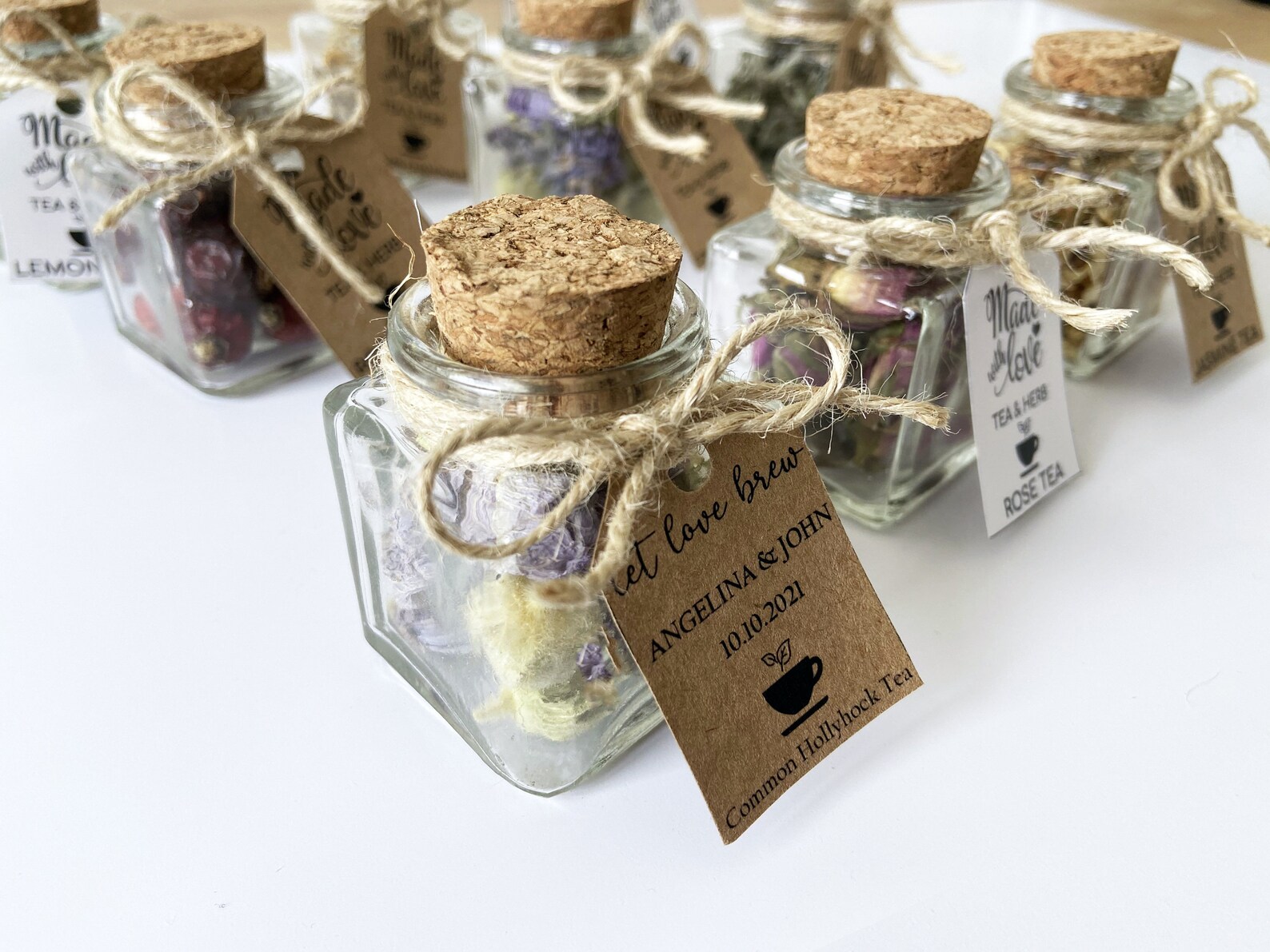 Herbal Tea Favors Eco Friendly Favors in Bulk Naked Herbs Etsy