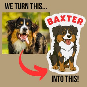 4" gepersonaliseerde cartoon hond huisdier gestanste magneet, aangepaste huisdier decor, koelkastmagneet, hondenliefhebber cadeau, cartoon hond magneet