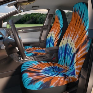 Seat Cover for Car Full Set, Tie Dye Car Seat Cover Set for Women, Tie Dye Cover for Vehicle, Hippie Aesthetic Car Accessory