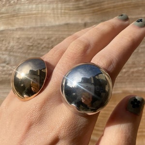 Chunky Metal Ring - Adjustable chunky metal ring - Silver and Gold Like Chunky Rings