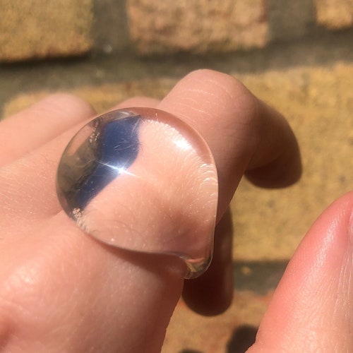 Statement Chunky Transparent Ring Resin Chunky Ring Etsy