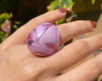 Pastel Resin Statement Ring - Chunky Acrylic Ring