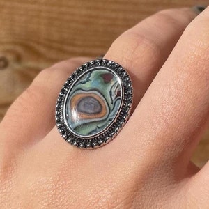 Vintage Marmor Statement Ring im Boho Stil