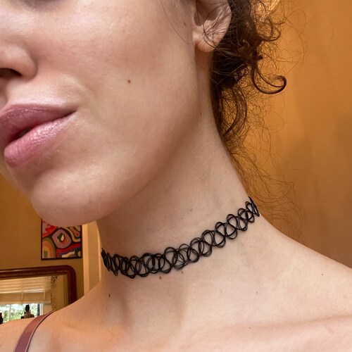 Tattoo Choker Black Tattoo Necklace 90s - Etsy