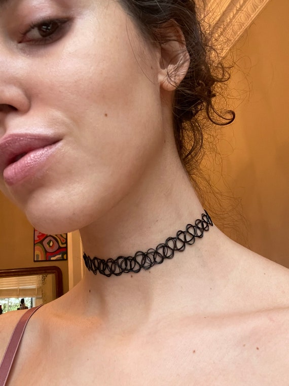 Tattoo Choker Black Tattoo Necklace 90s - Etsy