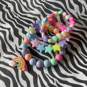 Rainbow Beaded Bracelet Set: Heart, Star, Rainbow Charm