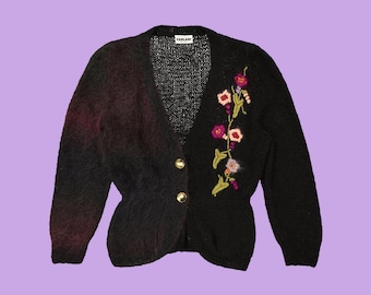 トップス Vintage 60s mohair cardigan CAMPUS Vintage 1960s Campus Mohair Knit Cardigan Sweater Women's Small