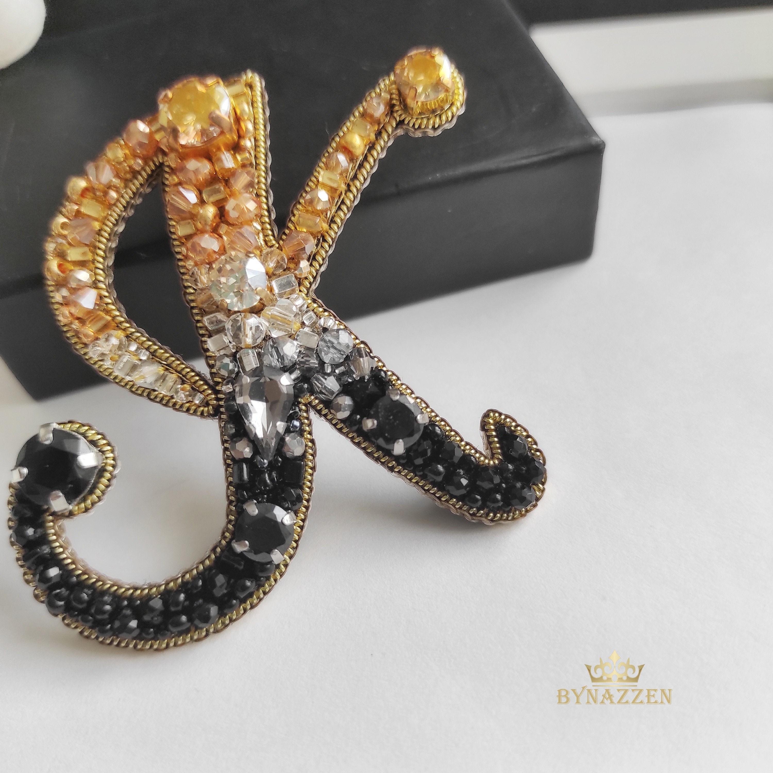 Custom Design Letter K Brooch, Custom Name Brooch, Personalized ...