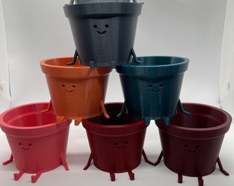 Bold Color Kawaii Planter with Face: Indoor Succulent Planter
