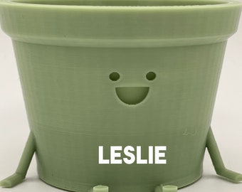 Leslie Planter: Enthusiastic Kawaii Indoor Planter - Parks and Rec Inspired