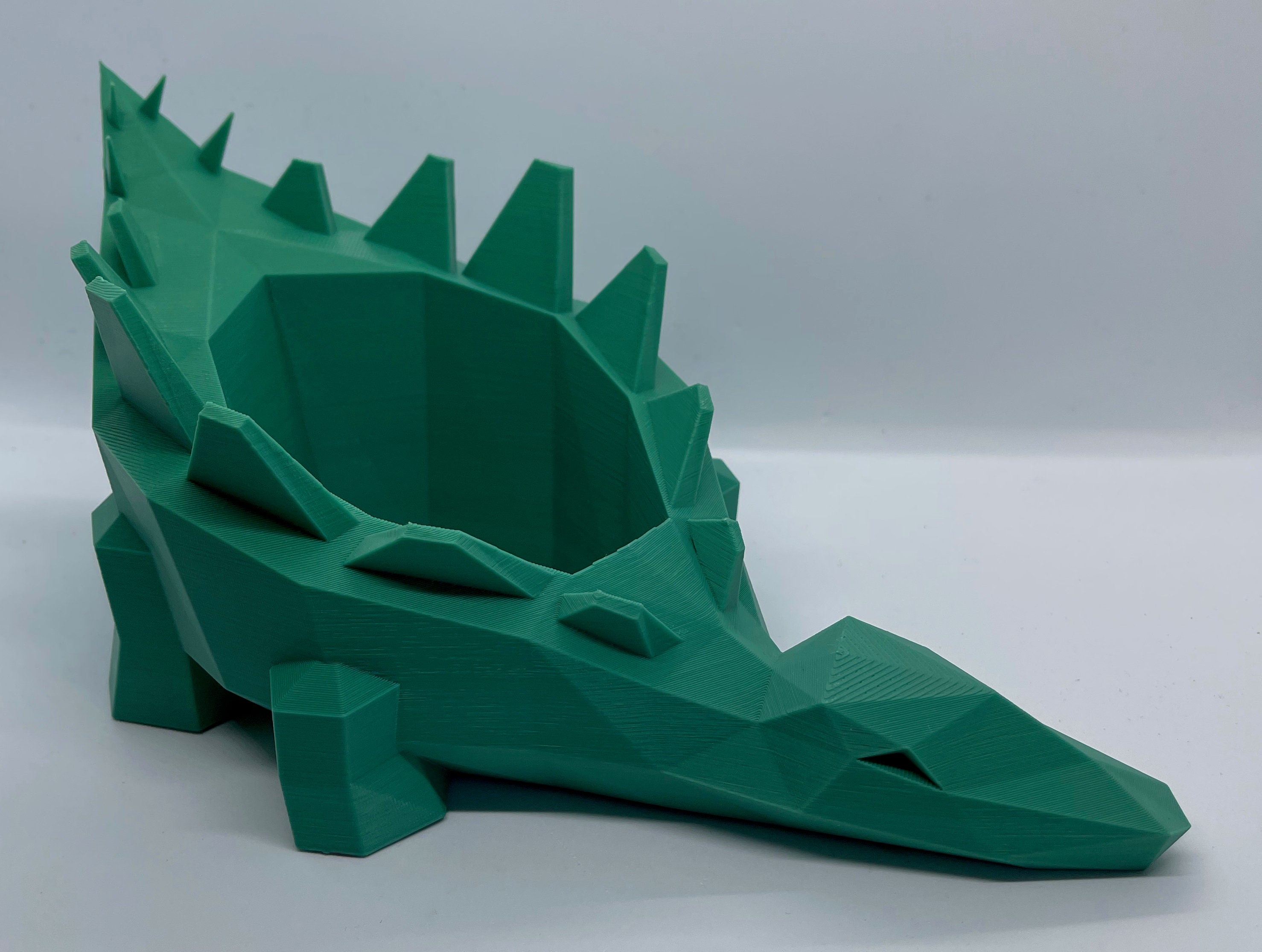 Mega Stega(Saurus 3D Printed Dinosaur Planter Indoor Green Extra Large