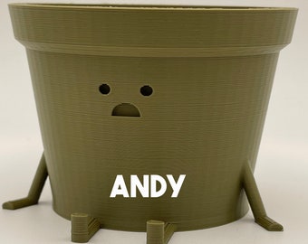 Andy the Shocked Planter: Kawaii Indoor Planter - Parks and Rec Inspired