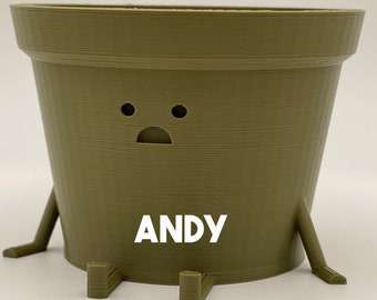 Andy the Shocked Planter - Large and XL Size - Kawaii Planter - Indoor Planter - Inspired by Parks and Rec