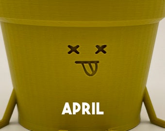 Sarcastic April Planter: Kawaii Indoor Planter, Parks and Rec Inspired