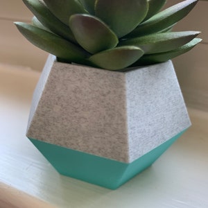 Teal and Marble 3D Printed Succulent Planter