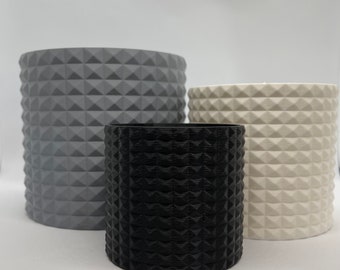 Matte Knurled Planter: Modern Minimalist Texture