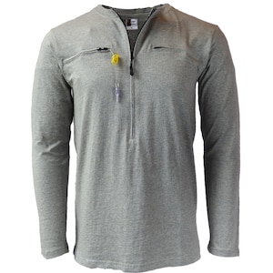 Men&#39;s 5 zipper Easy Port Access Chemo Shirt - Best Gift for Cancer Patients