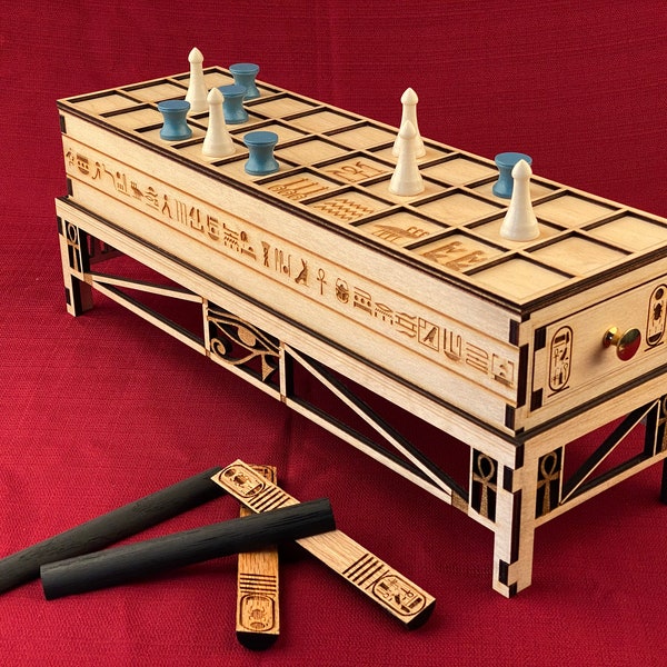 Handmade Senet Game: King Tut Ancient Egypt Board Game of Skill