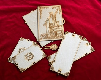 Tarot Deck Box Kit, Choice of Four Top Styles! Hinged Lid, Oversized for large or Silk Wrapped Decks.