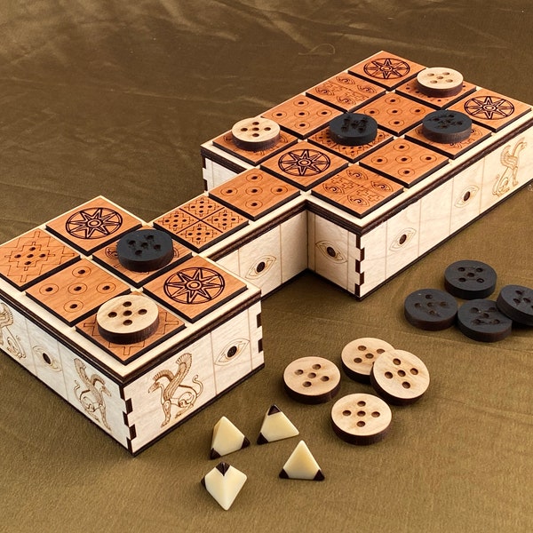 The Royal Game of UR - A game of Skill and Strategy from Ancient Mesopotamia. Hand Crafted, Fine Woods, Amazing Details.