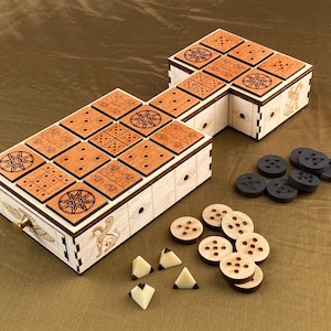 The Royal Game of UR A game of Skill and Strategy from Ancient Mesopotamia. Hand Crafted, Fine Woods, Amazing Details. image 2