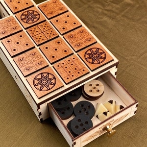 The Royal Game of UR A game of Skill and Strategy from Ancient Mesopotamia. Hand Crafted, Fine Woods, Amazing Details. image 4
