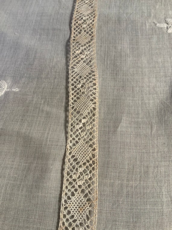 Antique 100% Cotton, Very Fine, Bobbin Lace Trim For Sewing, Price Per Yard.