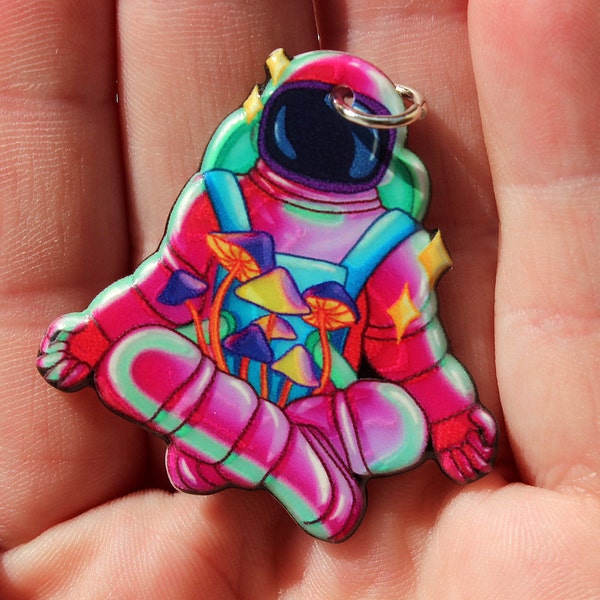 Space Trip Charm - 38 mm flat acrylic charm - 2 pc set