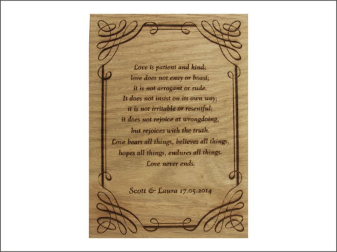 Wedding Vows Plaque/sign/board.lovely Engraved Wooden Etsy
